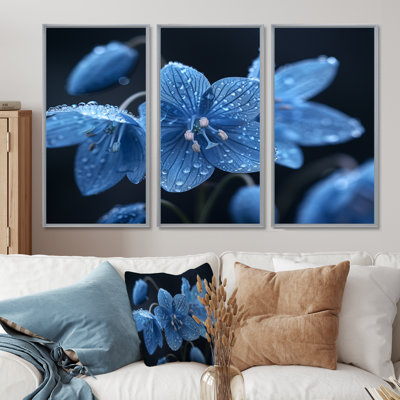 Blue Grey Frozen Tears Snowdrop - Snowdrops Wall Art Print Set