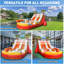 Glissade d'eau gonflable robuste de 23 pi avec piscine, glissade humide de qualité commerciale avec mur d'escalade remplaçable et souffleur (rouge)-125123697