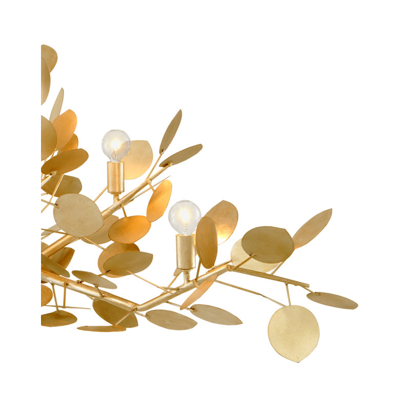 Lustre ovale Lunaria, Contemporary Silver Leaf