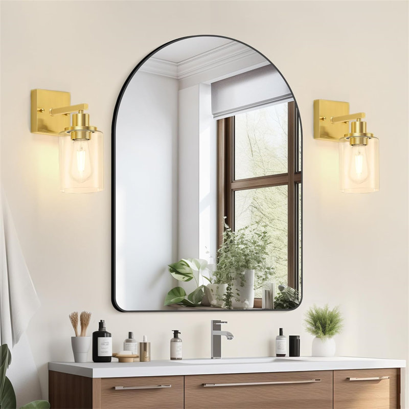 Ensemble de 2 appliques murales modernes Annafran avec abat-jour en verre transparent, Non, Doré