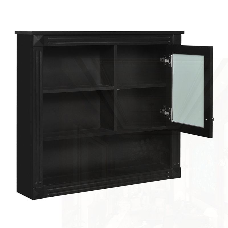 Pharmacie murale 32 "avec 4 tablettes, Noir