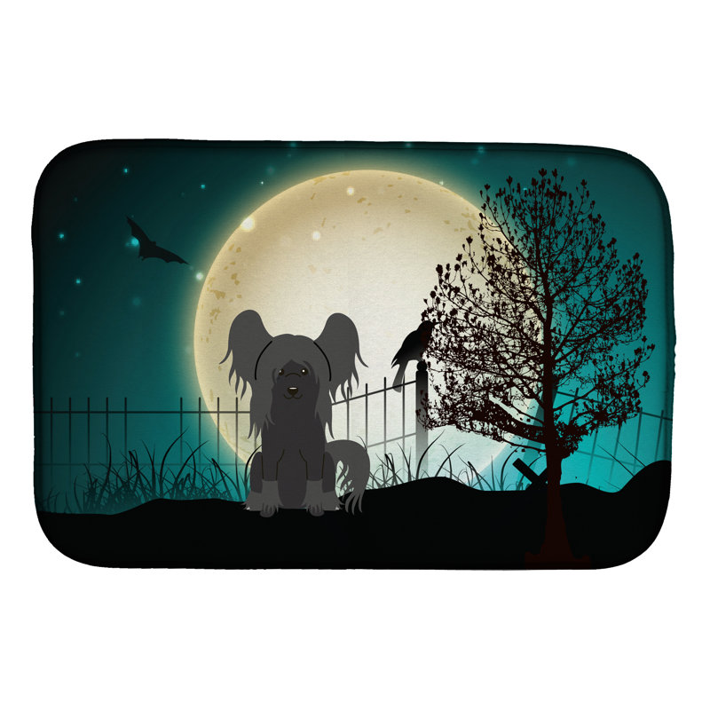 Tapis de séchage en chine à crête halloween, Noir