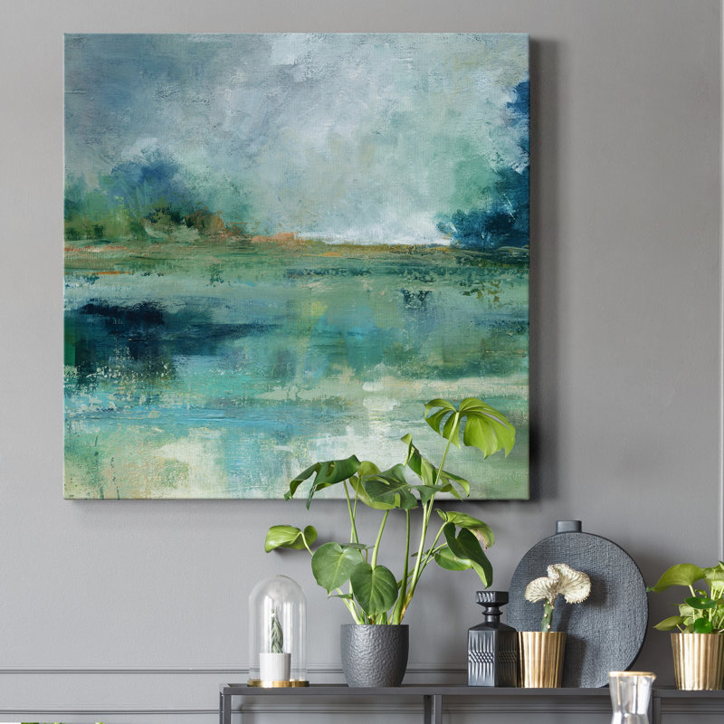 Île émeraude - reproduction sur toile tendue, H 32 po x l 32 po x P 1 po