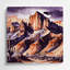 Art mural en métal mauve Southwestern