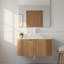 Meuble-lavabo flottant mural 30 po avec lavabo rond en verre transparent et tiroir-926235725