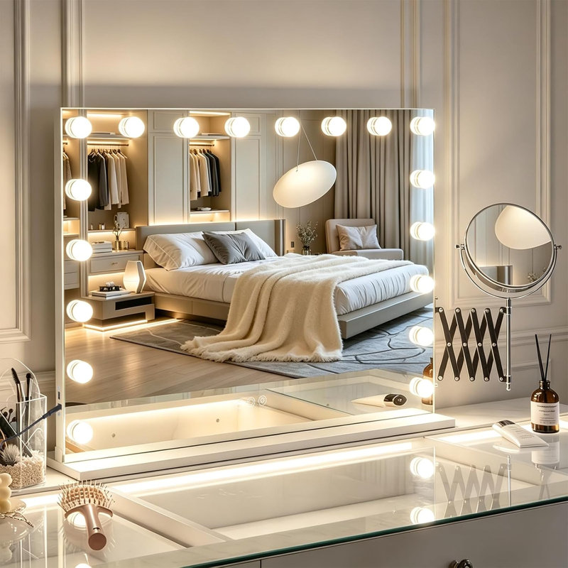 Metal Rectangle Mirror, 22.83" H x 31.49" W x 5.9" D