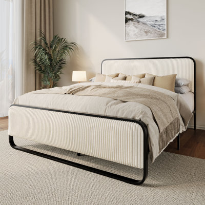 Arnasia Corduroy Upholstered Platform Bed