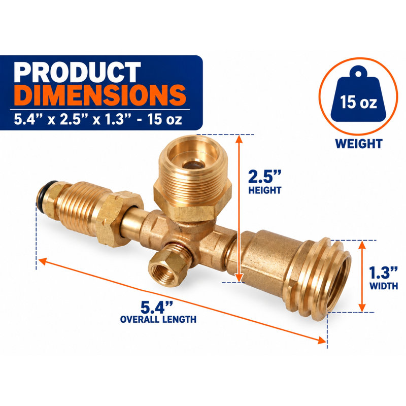 Adaptateur de propane en T à 4 ports Flame King