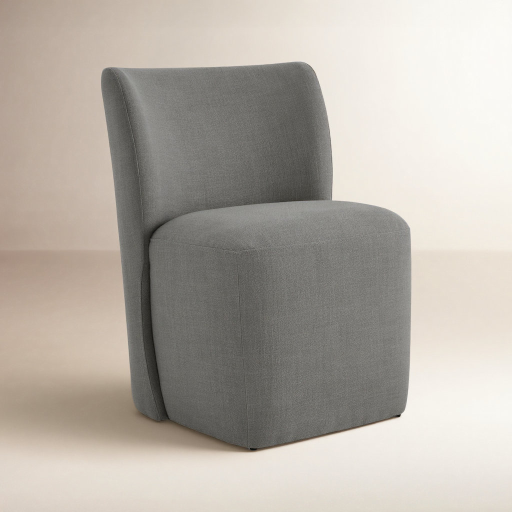 Madie Upholstered Dining Chair, Effie Flint Performance Linen