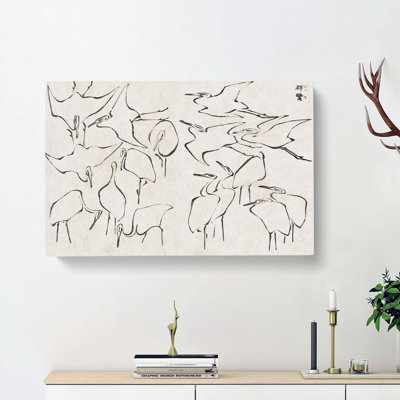 Cranes by Katsushika Hokusai - Wrapped Canvas