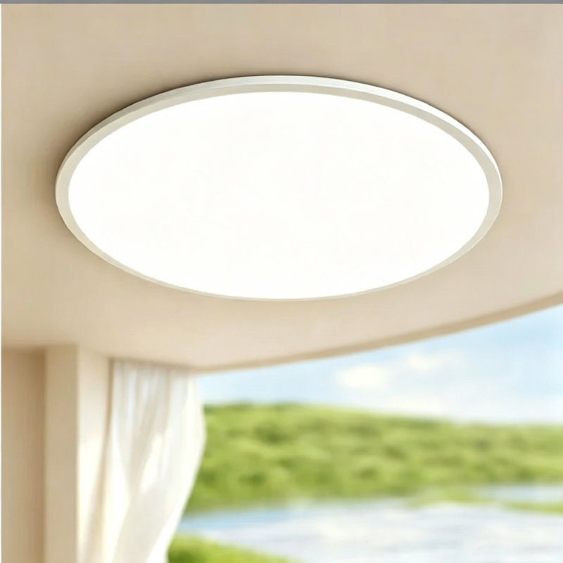 Deshunda 1 - Light LED Flush Mount, White, 3.5cm H x 30cm W x 30cm D