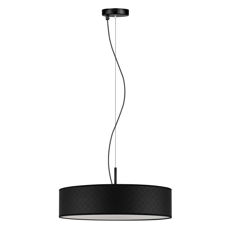 Trece Slim 3 - Light Black/White Drum Pendant, Black