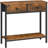 Narrow Console Table With 2 Fabric Drawers Entryway Table With 2 Tier Storage  Thin Sofa Table Side Table For Living Room Hallway Rustic BF71XG01