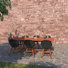 Anautica 6 - Person Eucalyptus Solid Wood Patio Dining Set Extendable and Umbrella Hole Included Rectangular Table