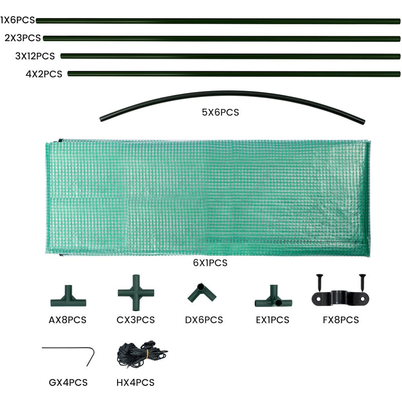 Blaxton 6.56 Ft W x 3.28 Ft D Lean-to Greenhouse, Green