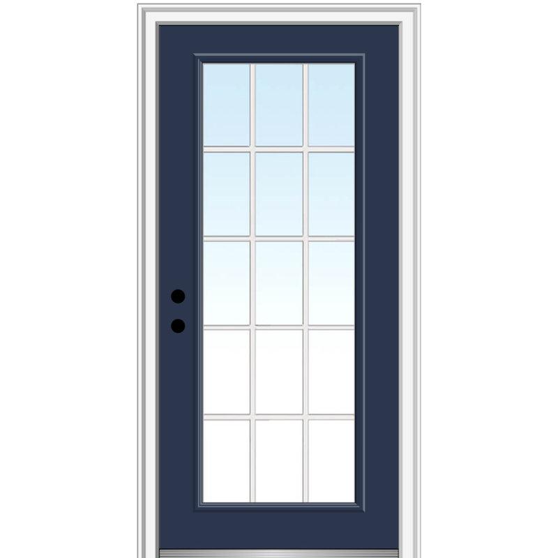 Porte d’entrée avant pré-raccroché, H 81,75 po x l 33,5 po x P 4,56 po, Naval, S'ouvre à droite vers l'intérieur
