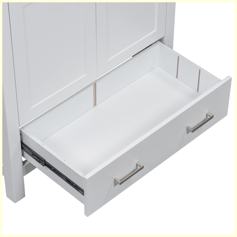 Meuble-lavabo moderne avec lavabo simple et un tiroir, Blanc