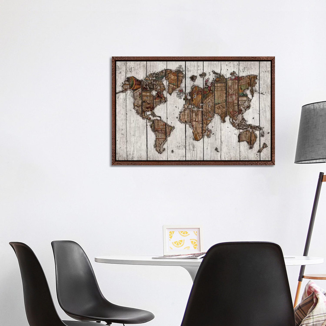 Leinwandbild Wood Map von Diego Tirigall