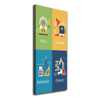 School Subjects - Wrapped Canvas Print