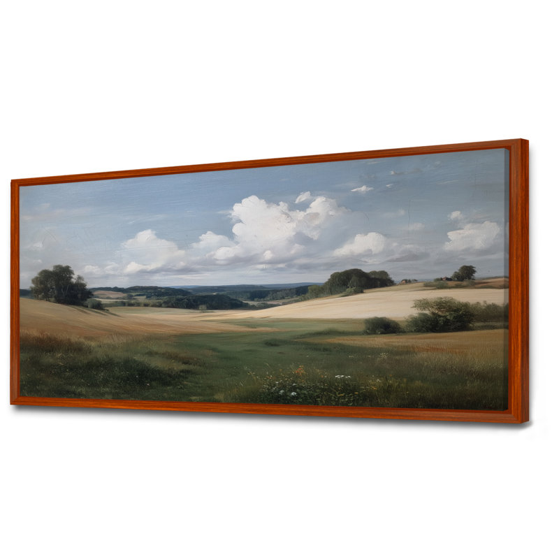 «Calming Meadows In The South Of France - France», art mural sur toile vert, H 28 po x l 60 po, Brun