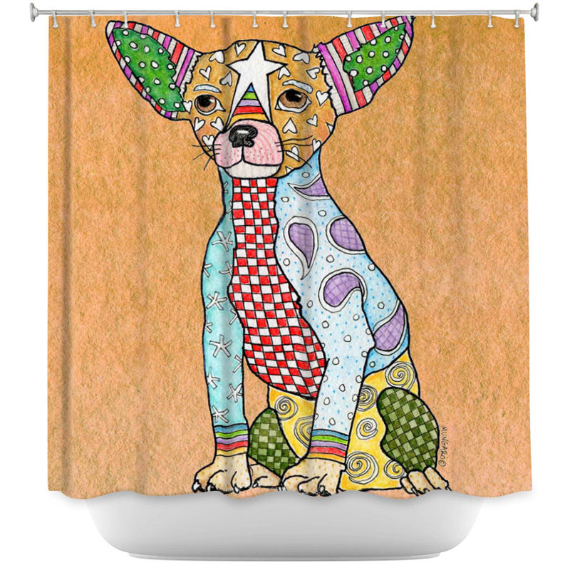 Rideau de douche simple chihuahua dog, Brun