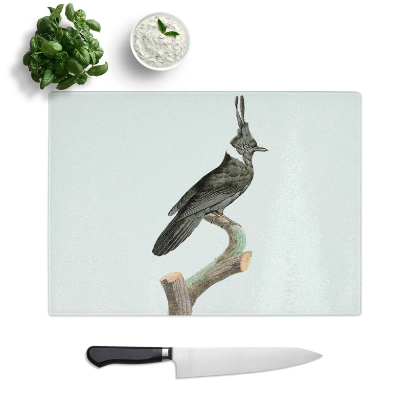 Tempered Glass Jay Bird Chopping Board, 28.5 cm W x 20 cm L