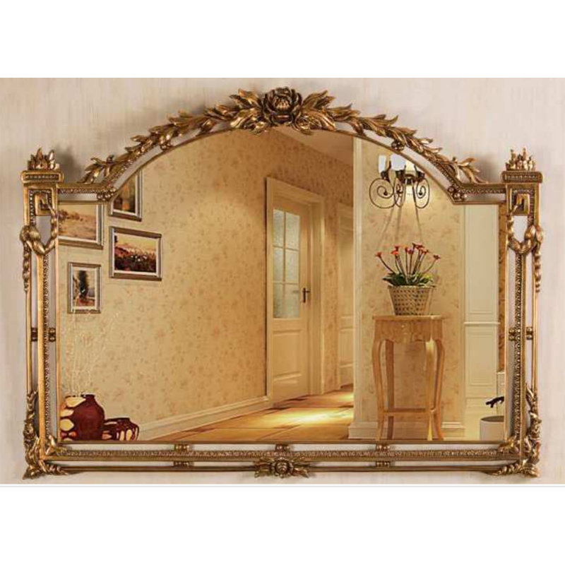 Rosia Arch Solid And Engineered Wood Mirror, Antique Gold