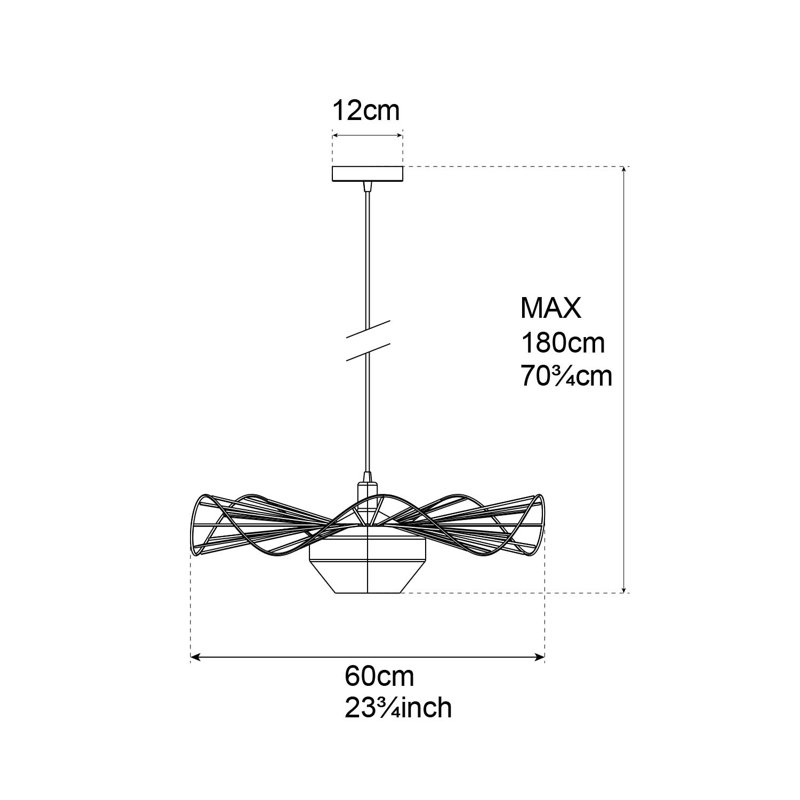 Luminaire suspendu géométrique simple à 1 lumière