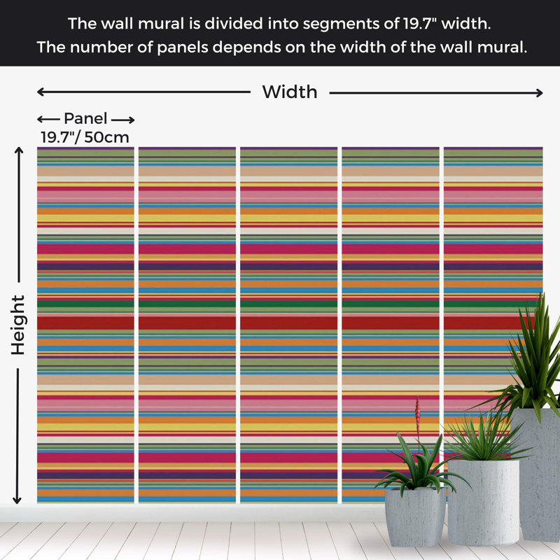 Striped Wall Mural, 90" L x 118" W