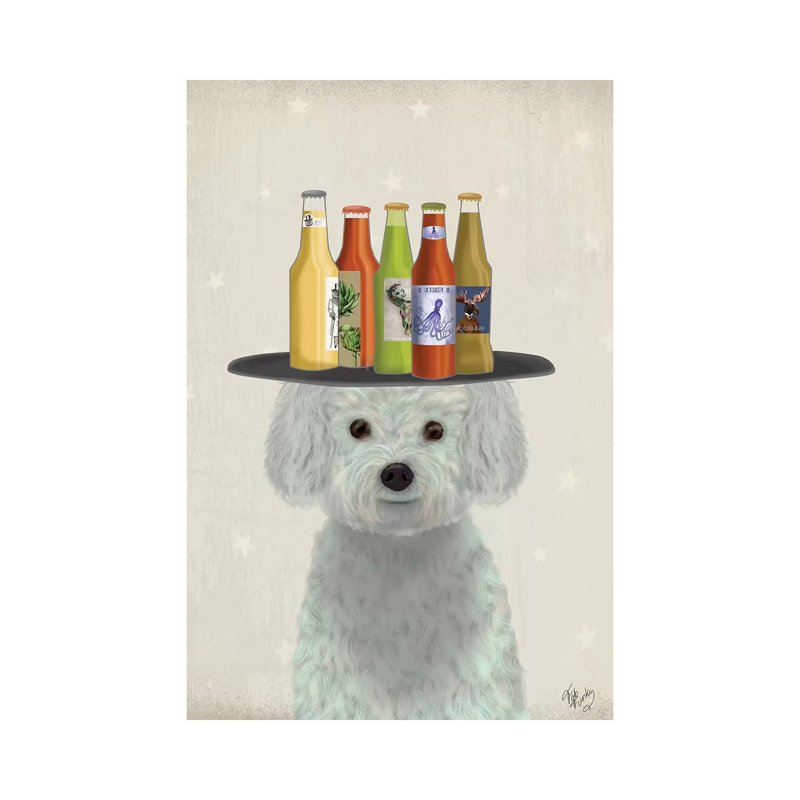 Bichon Frise Beer Lover by Fab Funky - Wrapped Canvas Gallery-Wrapped Canvas Giclée, 66.04 cm H x 45.72 cm W x 3.175 cm D
