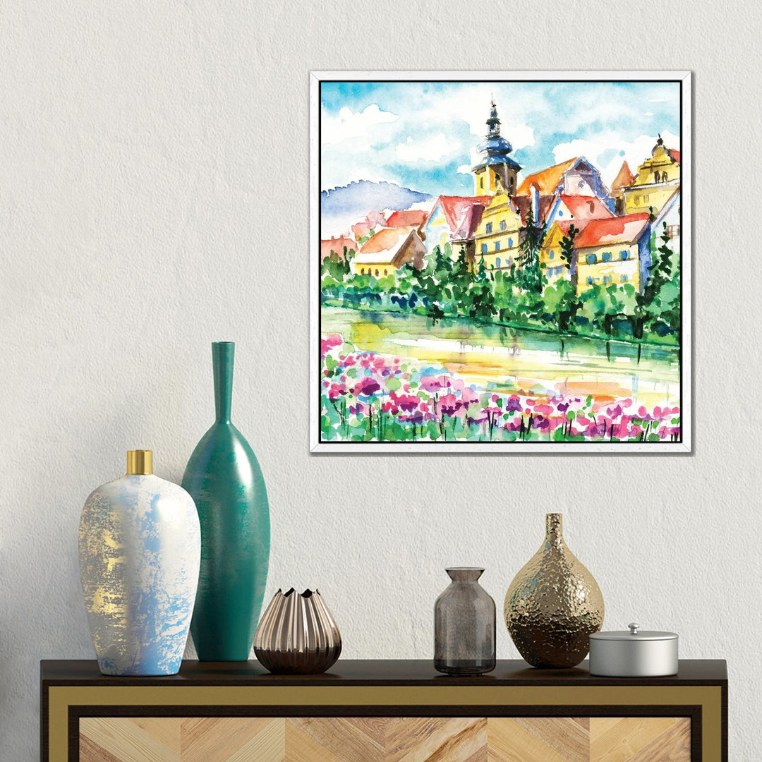 Kleinstadt von DeepGreen - Galerie-verpackte Leinwand Giclée auf Leinwand