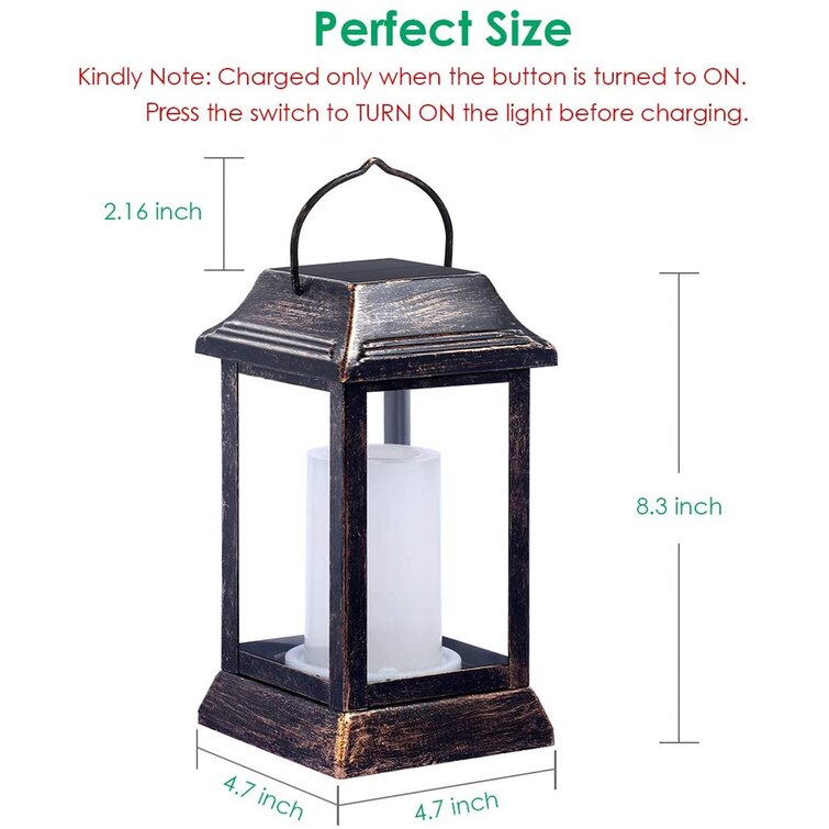 Timmy 8.1'' Solar Powered Integrated LED Outdoor Lantern
