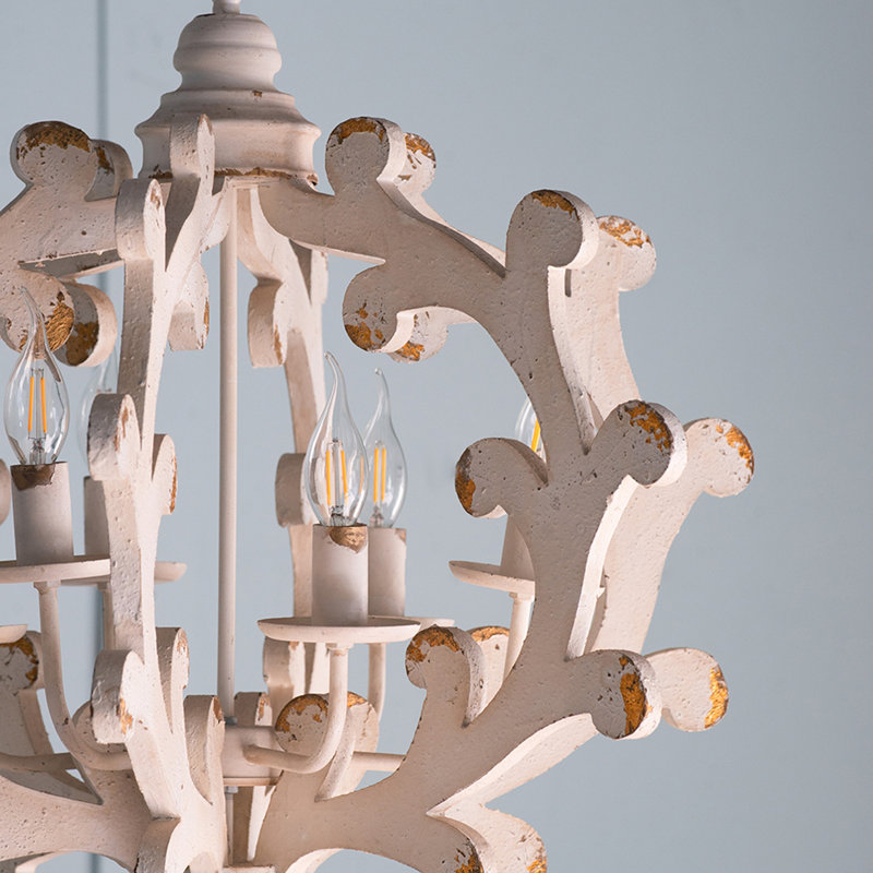 Lustre en bois 6 lumières
