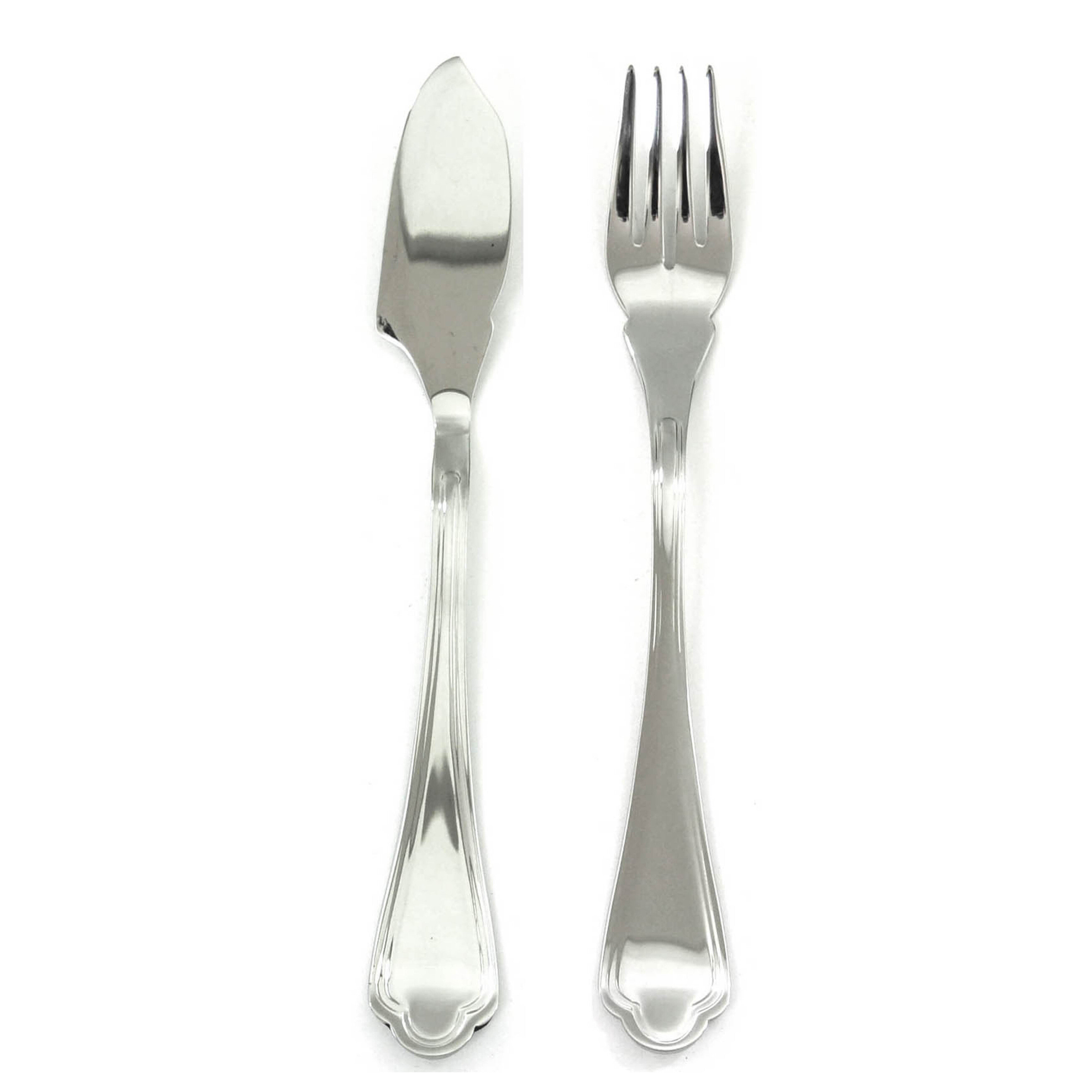 MEPRA Leonardo Flatware Fish Set - 24 Pieces - Stainless Steel | Wayfair