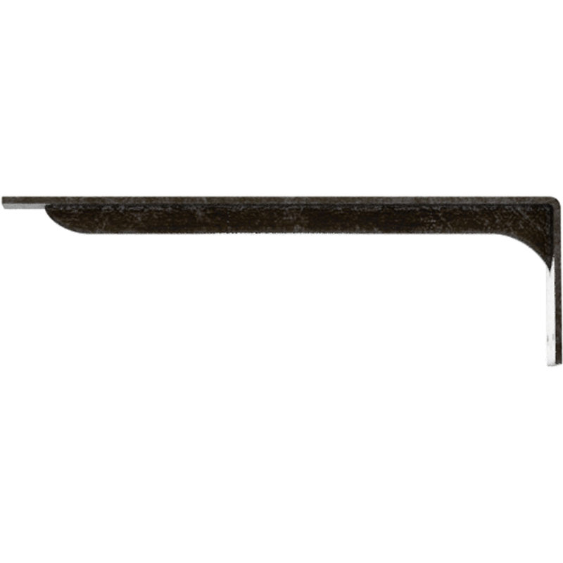 Support en acier Embrey, Argent chaud antique, H 6,5 po x l 2 po x P 20 po
