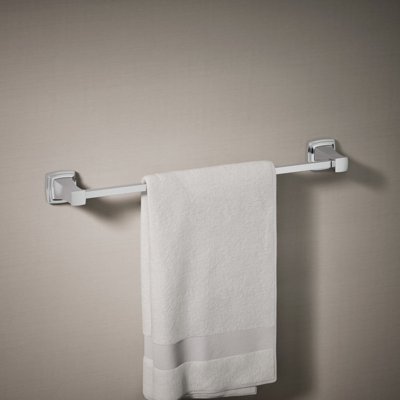 Riff Wall Mounted Towel Bar, 24"W, Polished Chrome