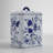 Decorative Tall Floral Box Jar with Lid for Home Decor - Classic Chinoiserie Table Jar Accent for Living Room or Entryway Styling - 9", Blue & White