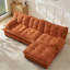 Chenille orange à 3 places en forme de L, canapé modulaire en forme de nuage de L 107 po avec coussins, matériaux d'assemblage à fermeture à glissière simple, facile