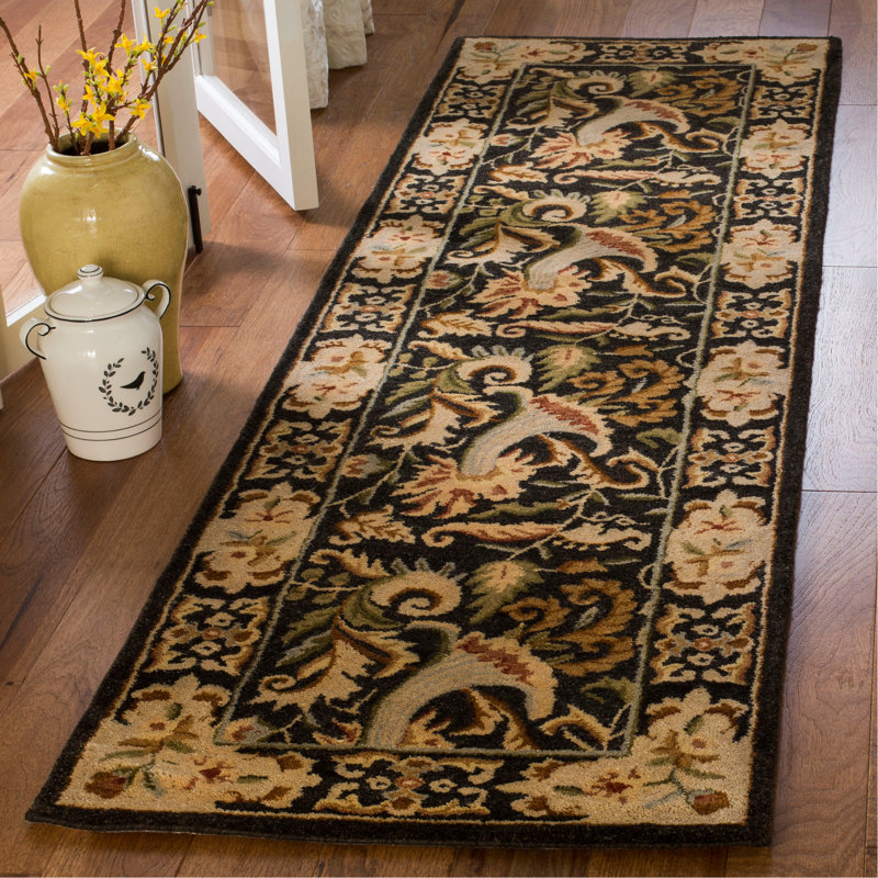 Tapis oriental en laine touffeté à la main Molter Bergama, Tapis de couloir 2 pi 3 po x 10 pi