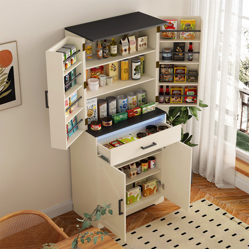 Armoire moderne en bois avec cadre robuste et DEL, avec un tiroir pour plus de fonctionnalité et de style.