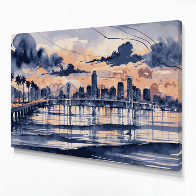 Art mural sur toile grise avec villes «San Diego CA»