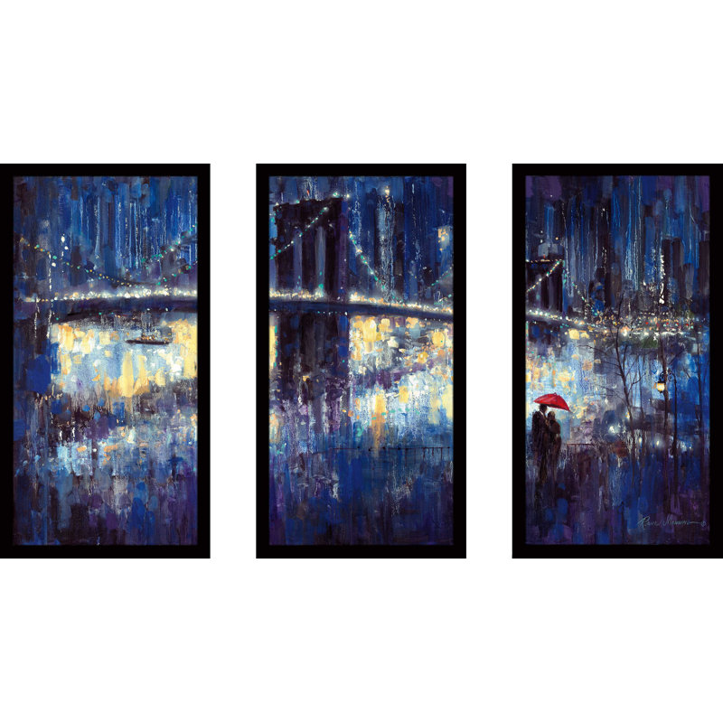«Evening Romance» - Peinture encadrée, L 52,5 po x H 33,5 po x P 1 po