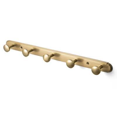  Zinc Alloy Wall Coat Hook Rack, Single Pack Coat Racks and Hooks in Antique Brass & Champagne Bronze, 3 Knob & 5 Knob Multi-Hook Rail for Entryway Bathroom Closet