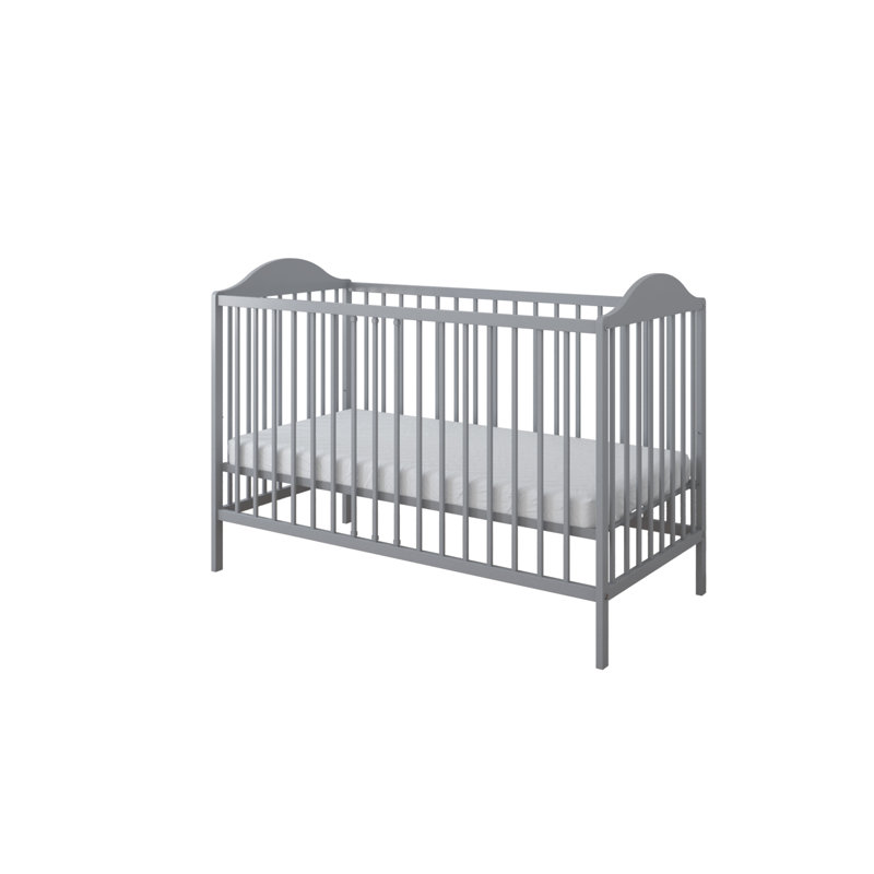 Toland Cot with Mattress, Grey, With mattress