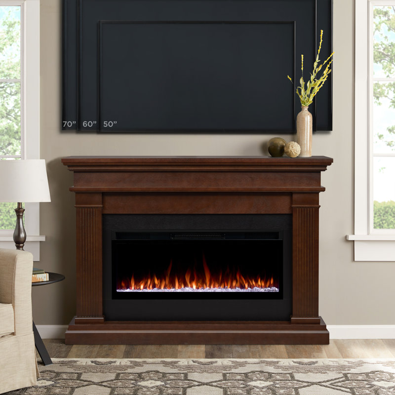 Beau 59" Landscape Electric Fireplace by Real Flame, Dark Walnut, Standard