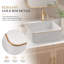 Lavabo de salle de bain vasque rectangulaire en céramique blanche 16 "x 12" avec garniture dorée - Meuble-lavabo moderne pour comptoir pour salle de bain contemporaine-94372982