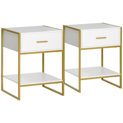 17.7'' W Metal Nightstand