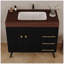 Meuble-lavabo sur pied 36 po avec lavabo en céramique intégré et comptoir en faux marbre, meuble-lavabo simple moderne