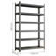 Adjustable 6 - Storey Black Metal Storage Rack For Garage, High Load Bearing, Rust Supermarket And Home Rack, Design, Black, Surface