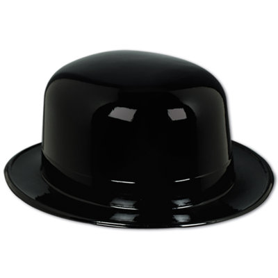 Black Plastic Derby - Pack of 48